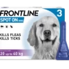 Frontline Spot-On Flea & Tick Treatment Dog 20-40kg - 3 Pack -Healthy Pets Shop frontline large dog 3