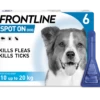 Frontline Spot-On Flea & Tick Treatment Dog 10-20 Kg - 6 Pack -Healthy Pets Shop frontline medium dog 6