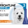 Frontline Spot-On Flea & Tick Treatment Dog 2 -10 Kg - 3 Pack -Healthy Pets Shop frontline small dog 3