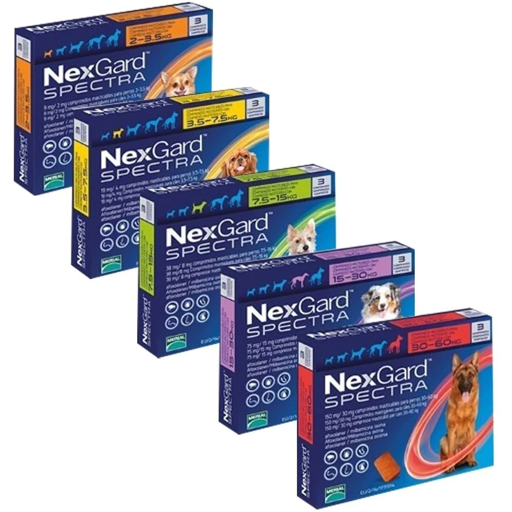 NexGard Spectra For XL Dogs (30 - 60kg) - 3 Pack 3 NexGard Spectra For XL Dogs (30 - 60kg) - 3 Pack