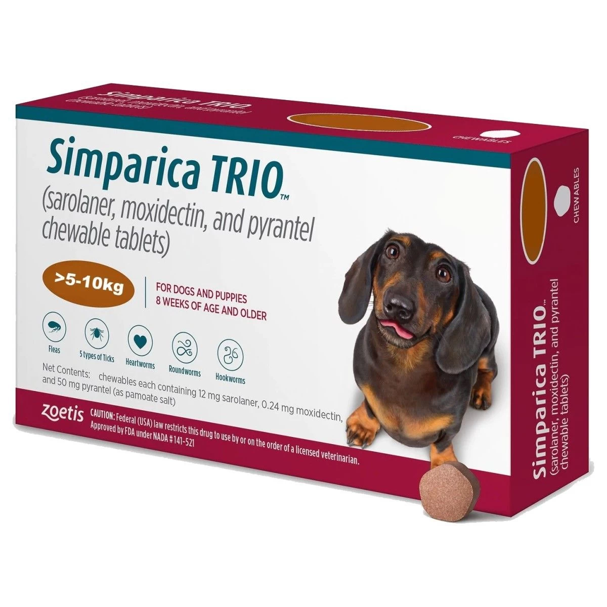 Simparica Trio For Dogs 12mg - 6 Pack 3 Simparica Trio For Dogs 12mg - 6 Pack
